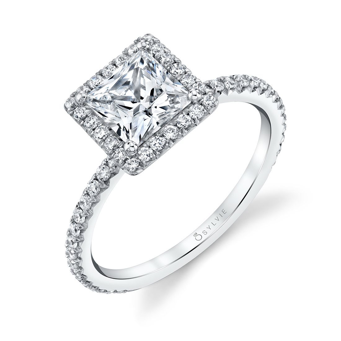 Sylvie Classic Criss Cross Halo Diamond Engagement Ring Setting – Carroll's