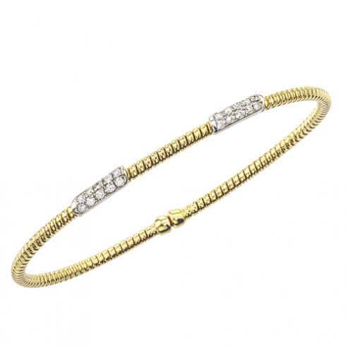 Gold and Diamond Dual Station Bangle