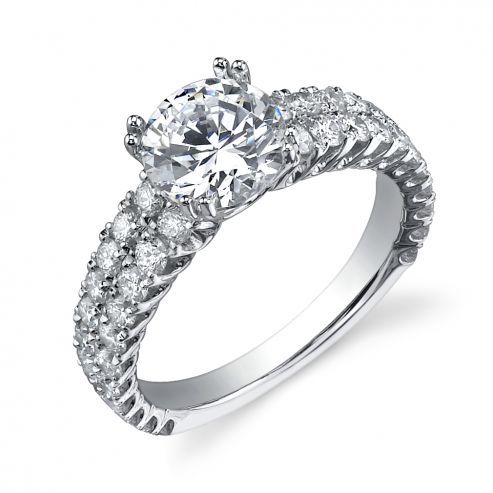 WHITE GOLD ENGAGEMENT RING WITH DOUBLE PRONGS