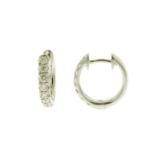 White Gold Diamond Huggie Hoops