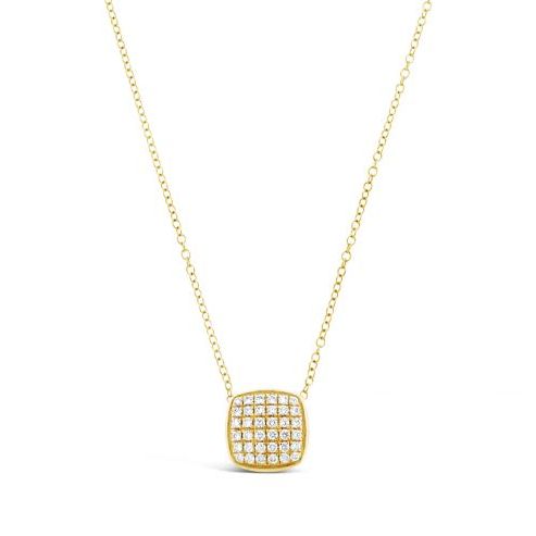 Yellow Gold Diamond Cluster Pendant Necklace