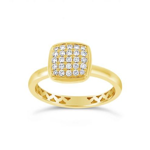 Yellow Gold Diamond Cluster Fashion Ring