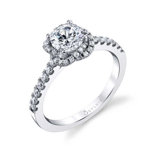 DANIELLE - FLOWER INSPIRED HALO ENGAGEMENT RING