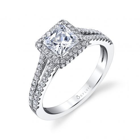 MARGOT - PRINCESS CUT SPLIT SHANK ENGAGEMENT RING