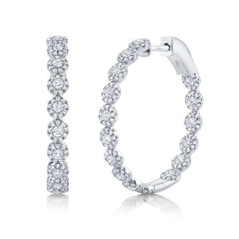 White Gold Diamond Hoop Earring