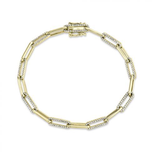 Diamond Paperclip Link Bracelet