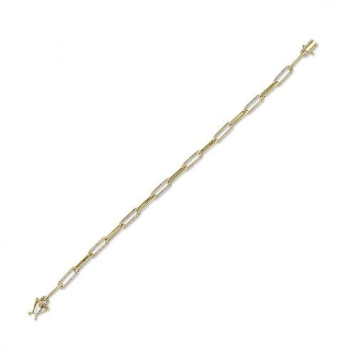 Diamond Paperclip Link Bracelet