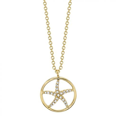 Diamond Starfish Necklace