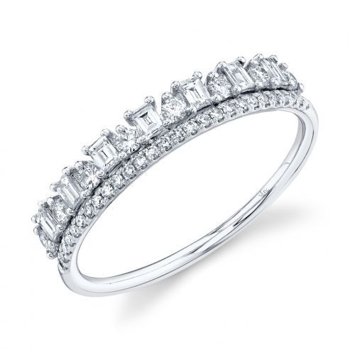 White Gold Diamond Baguette Ring