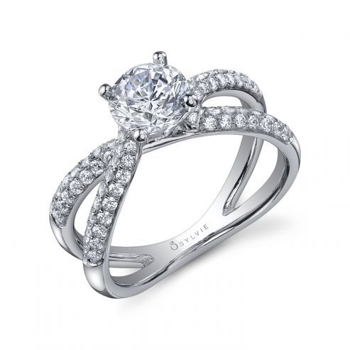 WHITE GOLD SPLIT SHANK ENGAGEMENT RING