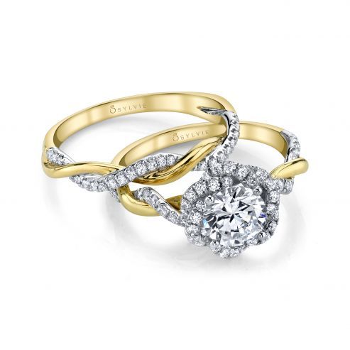 GABRIELLE - UNIQUE SPIRAL HALO ENGAGEMENT RING