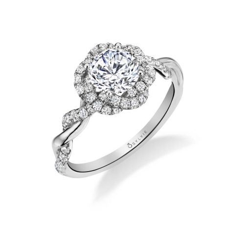 GABRIELLE - UNIQUE SPIRAL HALO ENGAGEMENT RING