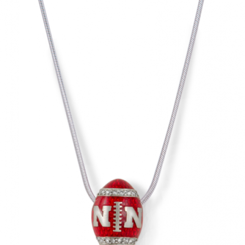 Univeristy of Nebraska Diamond Football Necklace