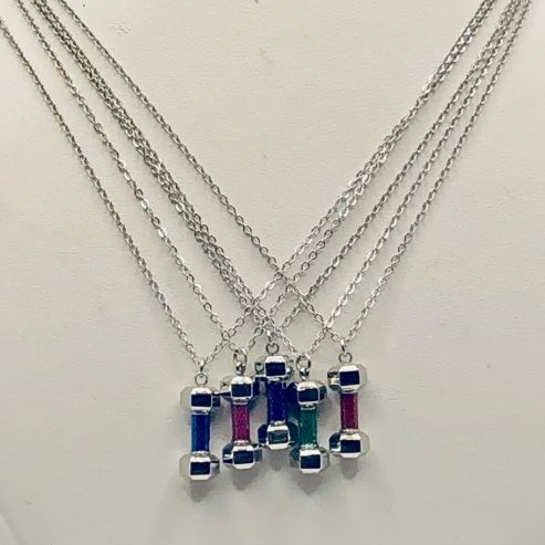 Dumbbell Charm Necklace