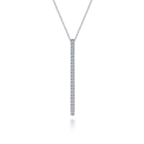 Gabriel & Co. Diamond Bar Pendant Necklace